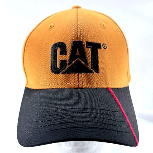 CAT Caterpillar Power Stripe Embroidered Strapback Baseball Cap Hat New - Picture 2 of 7